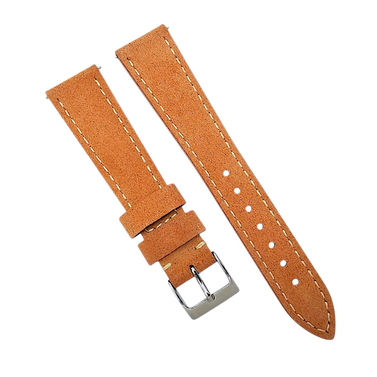 Italian Suede Watch Strap 20mm 22mm Terracotta Orange