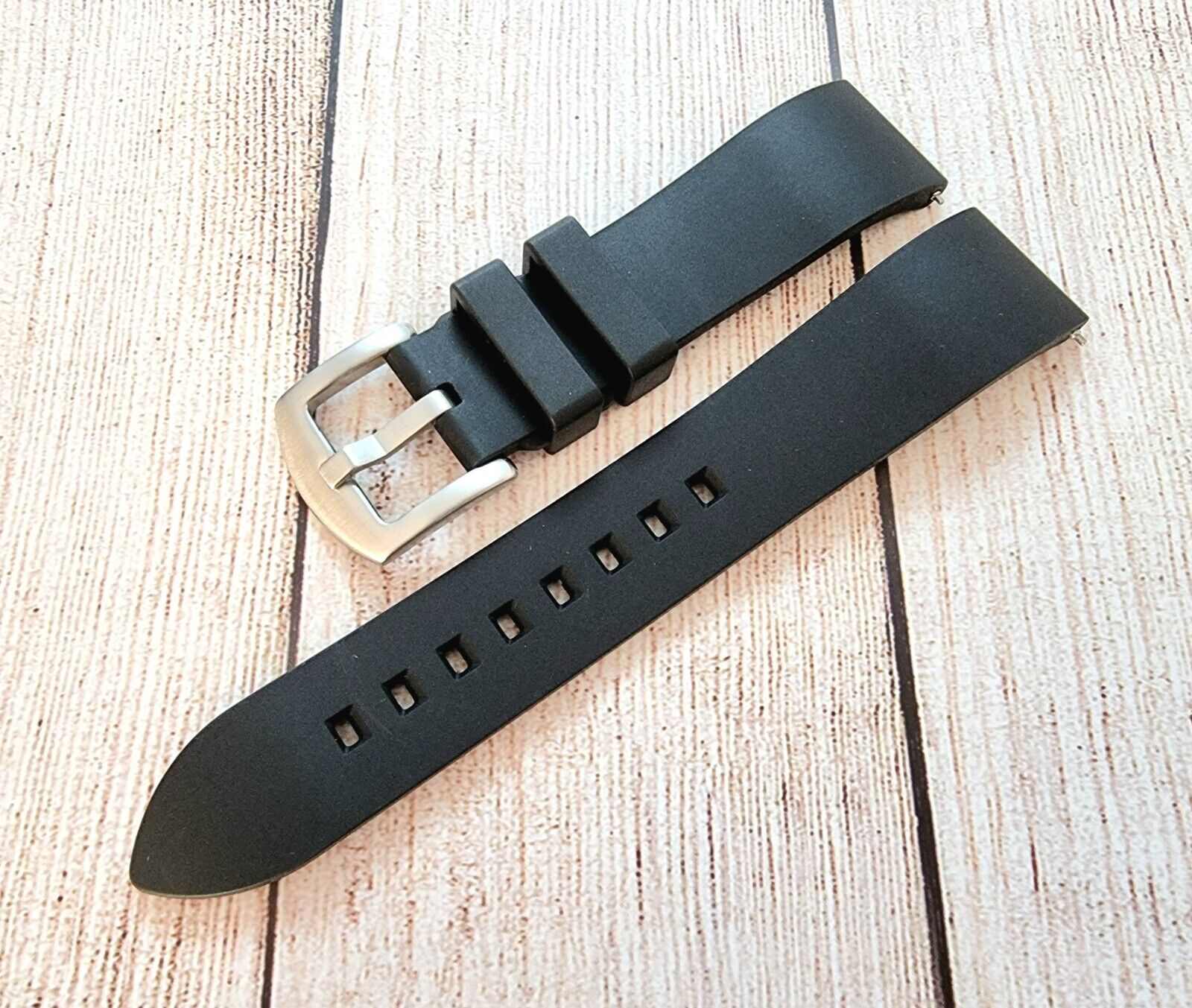 Brown RM Vented FKM Quick Release Rubber Strap 20mm