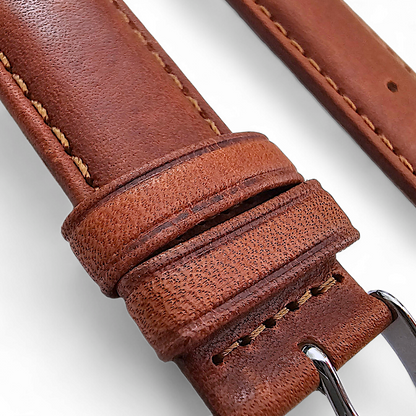 Horween Leather Watch Strap For Apple IWatch Chestnut Brown