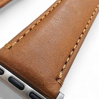 Horween Leather Watch Strap For Apple IWatch Caramel Brown