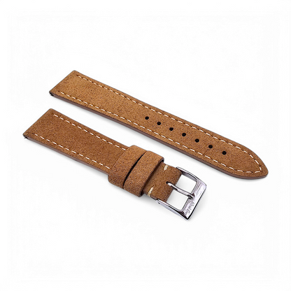 Italian Suede Watch Strap 20mm 22mm Light Brown