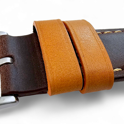 Handmade Leather Watch Strap Band Top Grain Padded 20mm 22mm Brown