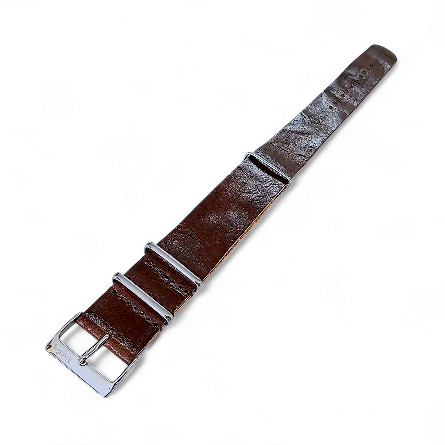 Wrist Envy Italian Leather NATO Watch Strap Band Military 18 20 22 mm Dark Brown