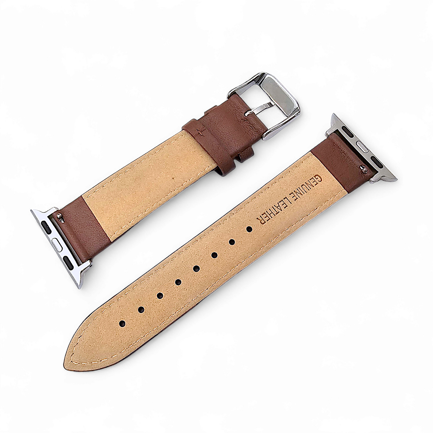 Italian Leather Diamond Stitch Watch Strap For Apple IWatch Brown