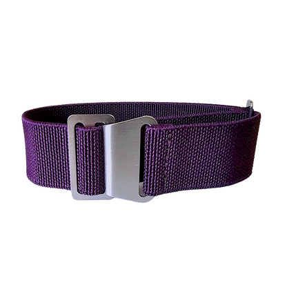 Marine Nationale Watch Strap Elastic Nylon Parachute 18mm 20mm 22mm Purple