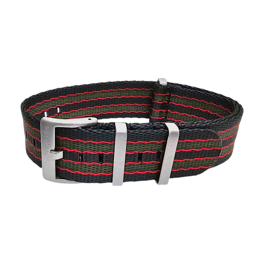 Nylon 1.4mm Thick Military Watch Strap James Bond 007 Black Red Green 20mm 22mm