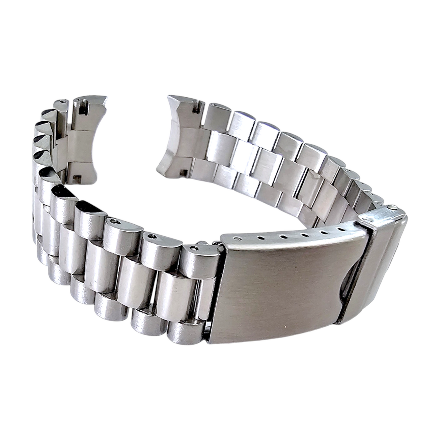 Solid Curved End 316L Stainless Steel Watch Bracelet 20mm