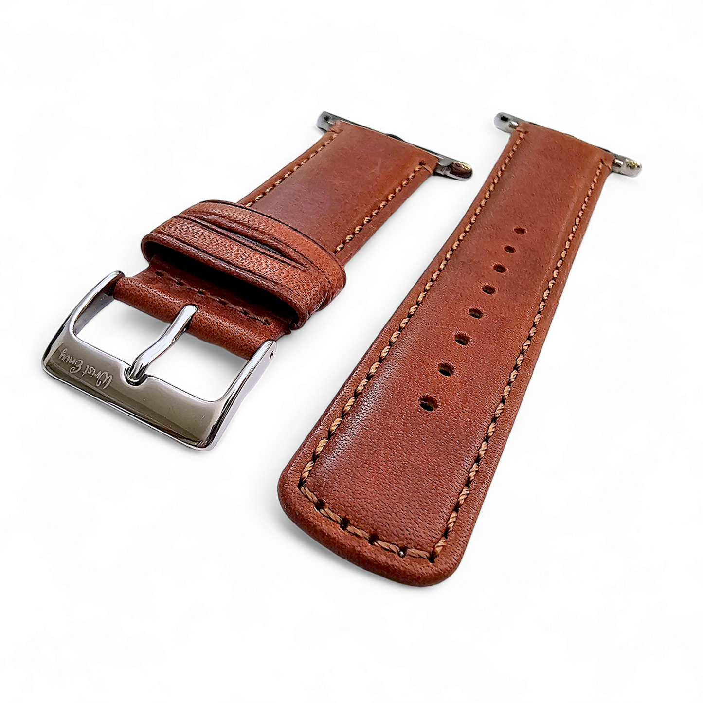 Horween Leather Watch Strap For Apple IWatch Chestnut Brown