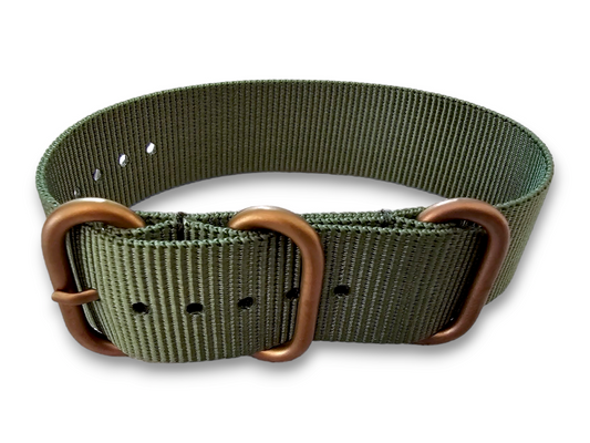 NATO Zulu G10 Nylon Watch Strap Bronze PVD Buckle 20mm 22mm