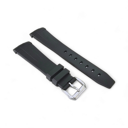 Curved End FKM Rubber Divers Watch Strap Band 20mm 22mm