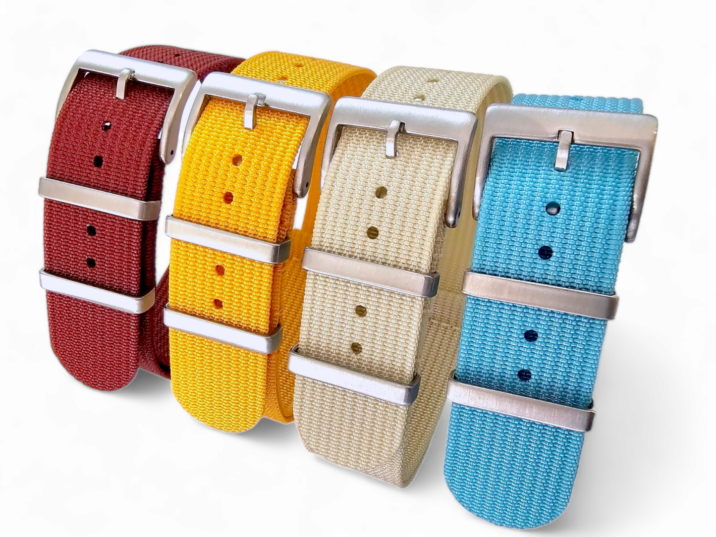 Ribbed Nylon NATO Watch Strap 1.4mm Thick 20mm 22mm