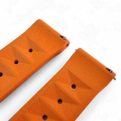 FKM Rubber Waffle Watch Strap Band Retro Divers Orange 20mm 22mm