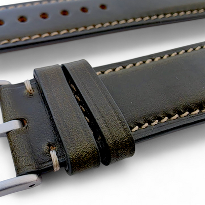 Genuine Horween Chromexcel Full Grain Leather Watch Strap 20mm 22mm Olive Green