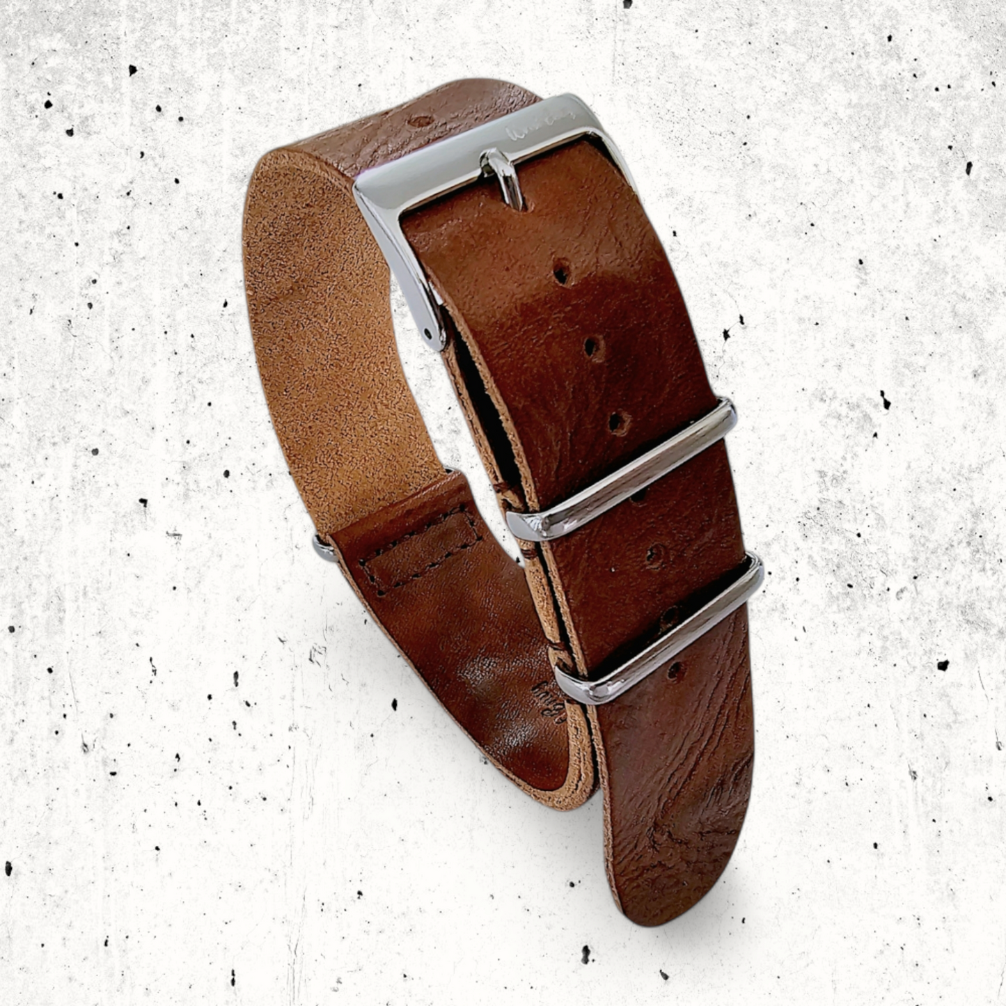 Italian Leather NATO Watch Strap 18mm 20mm 22mm Mid Brown