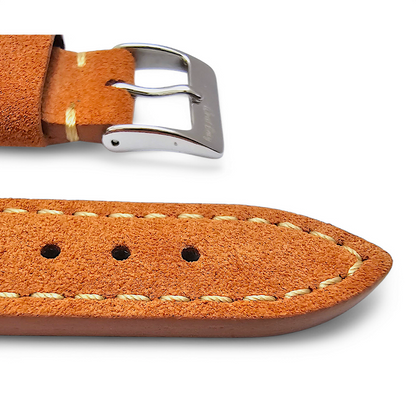 Italian Suede Watch Strap 20mm 22mm Terracotta Orange