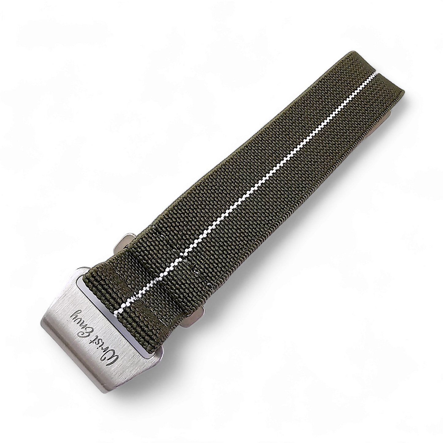 Wrist Envy Elastic Nylon Marine Nationale Watch Strap Band 20 22 mm Green White