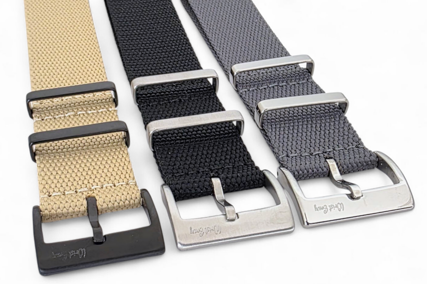 Arbor Hemp Black Buckle Military Watch Strap 20mm 22mm Desert Sand