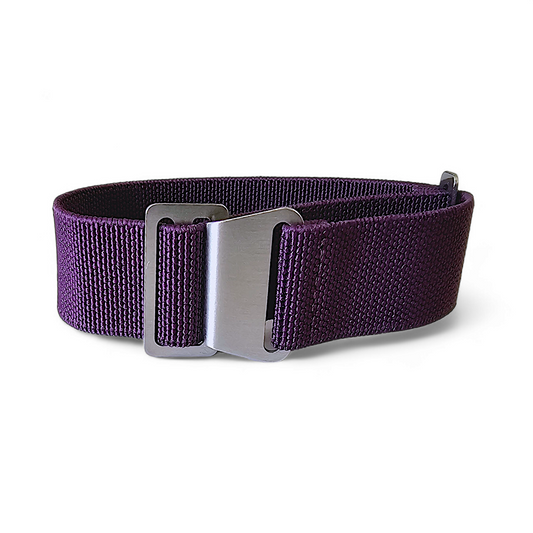 Marine Nationale Watch Strap Elastic Nylon Parachute 18mm 20mm 22mm Purple