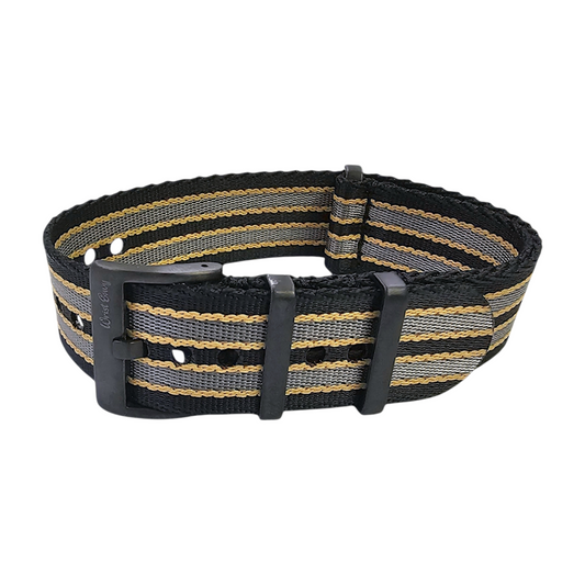 Nylon 1.4mm Thick Military Watch Strap Black Buckle James Bond 007 20mm 22mm