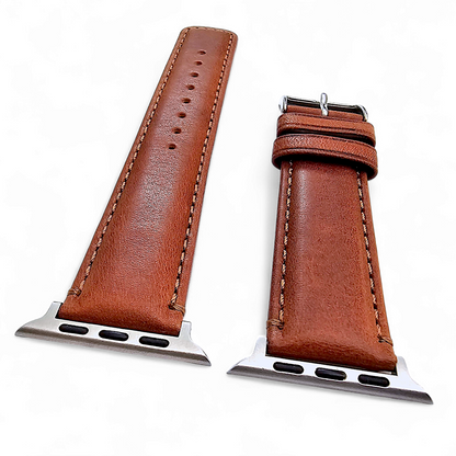 Horween Leather Watch Strap For Apple IWatch Chestnut Brown