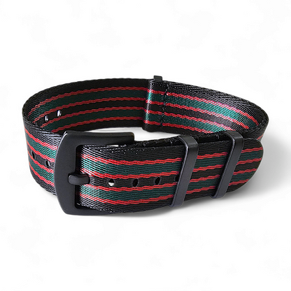 Black Buckle Nylon NATO Strap James Bond 20mm 22mm