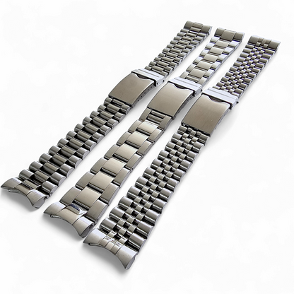 Solid Curved End 316L Stainless Steel Watch Bracelet 20mm