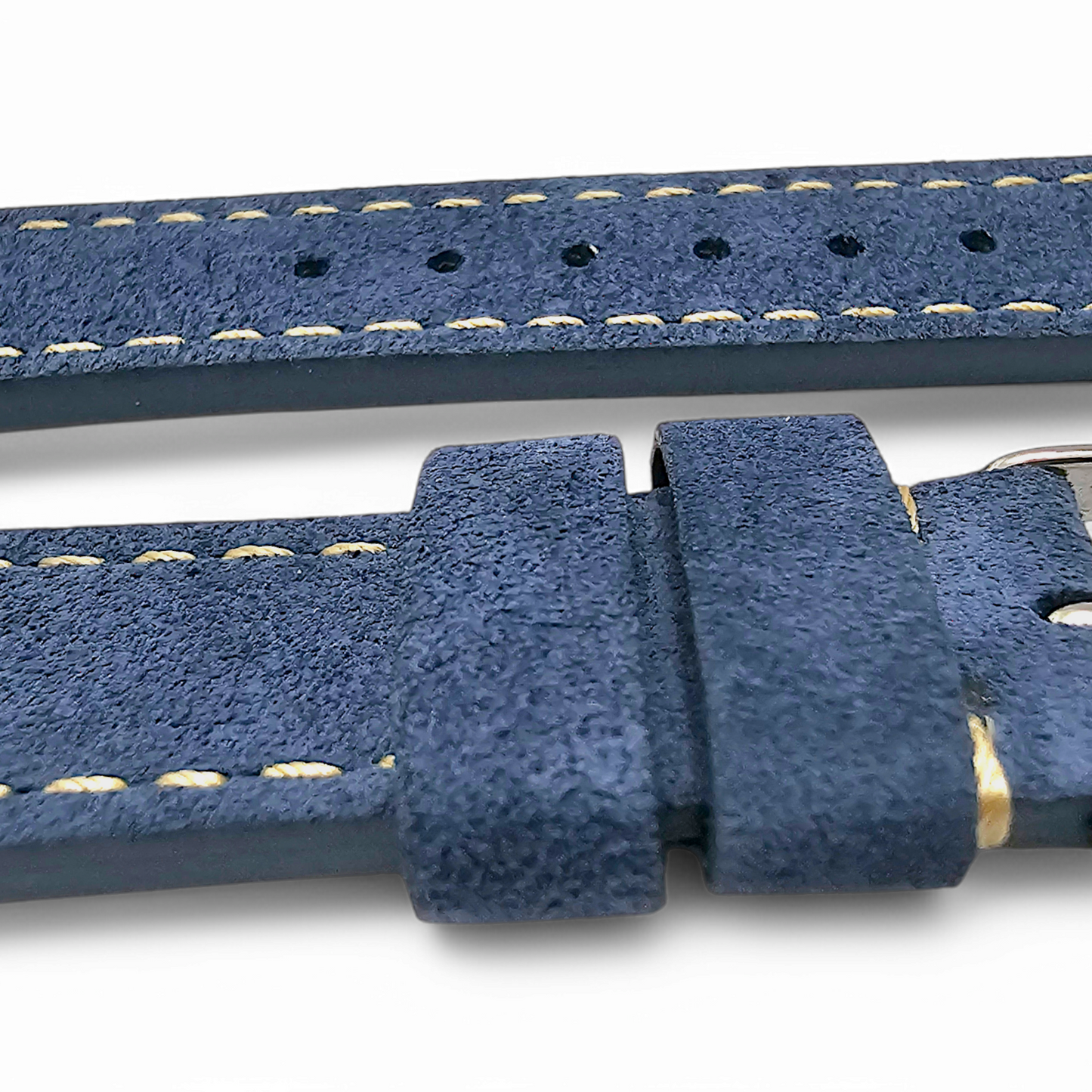 Italian Suede Watch Strap 20mm 22mm Cobalt Blue