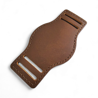 Leather Bund Watch Strap Handmade Military 20mm 22mm Mid Brown