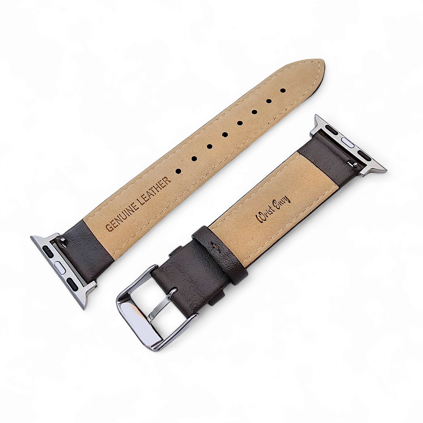 Italian Leather Diamond Stitch Watch Strap For Apple IWatch Dark Brown