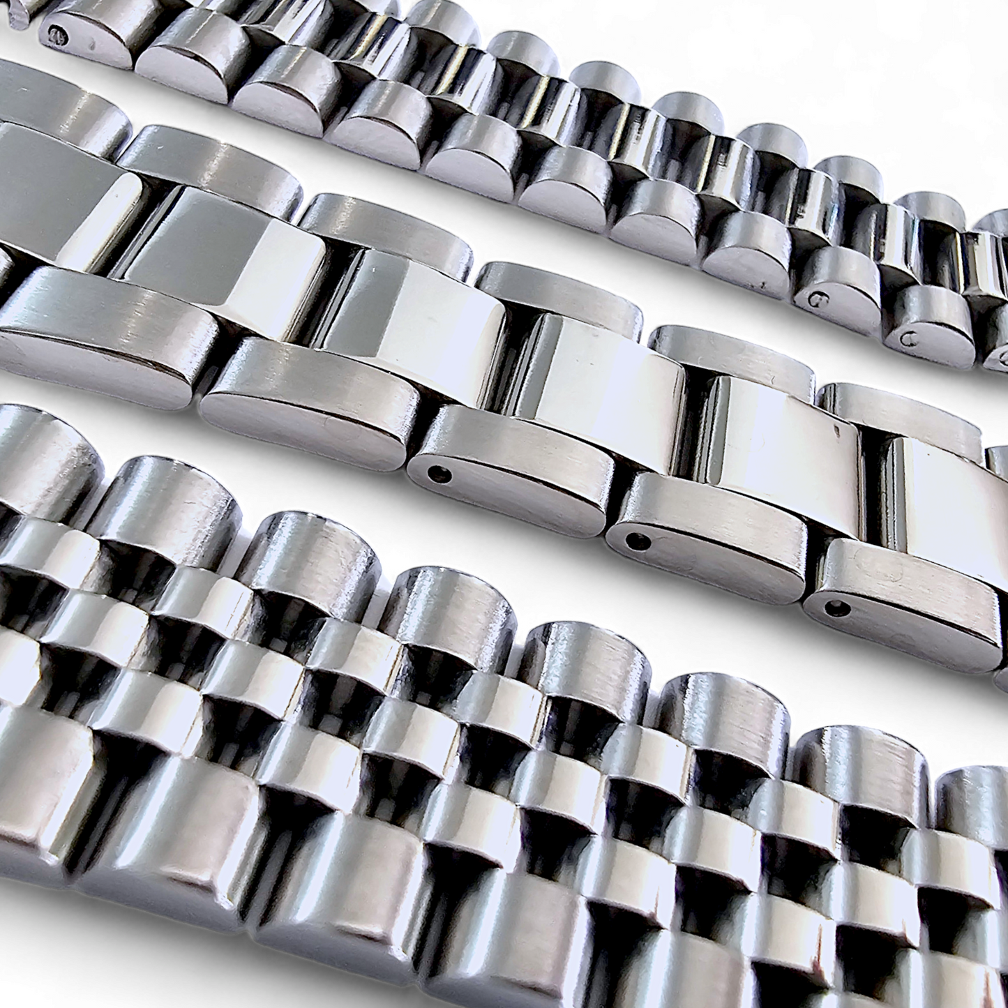 Solid Curved End 316L Stainless Steel Watch Bracelet 20mm