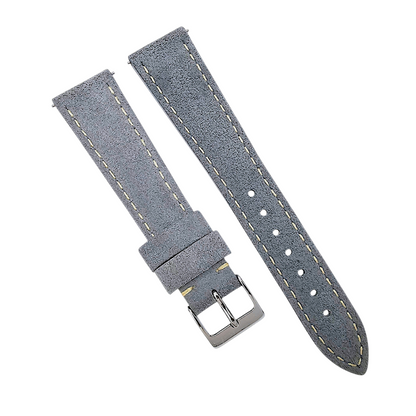 Italian Suede Watch Strap 20mm 22mm Steel Grey