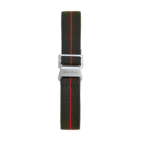 Elastic Nylon French Marine Nationale Watch Strap Band Military NATO 20mm 22mm Green Red Stripe