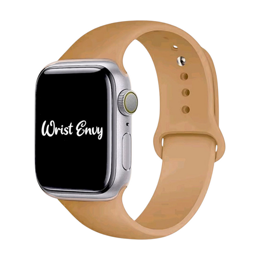 Soft Silicone Watch Strap For Apple Smart Watch Cream Tea