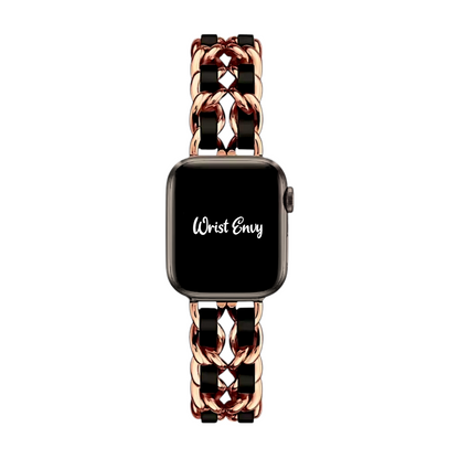 Twisted Lace Metal Bracelet for Apple Watch Rose Gold Black