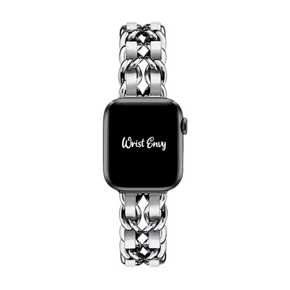 Twisted Lace Metal Bracelet for Apple Watch Silver White