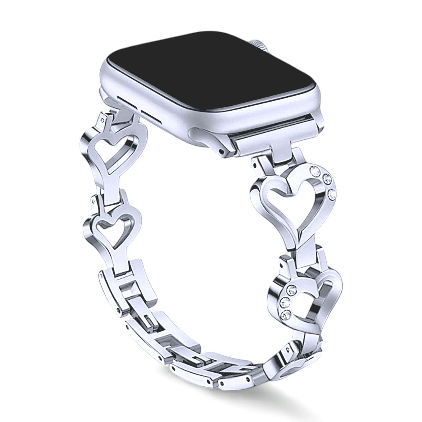 Sweet Heart Apple Watch Bracelet Silver