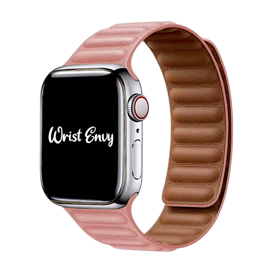 Leather Link Magnetic Strap for Apple Watch Pink