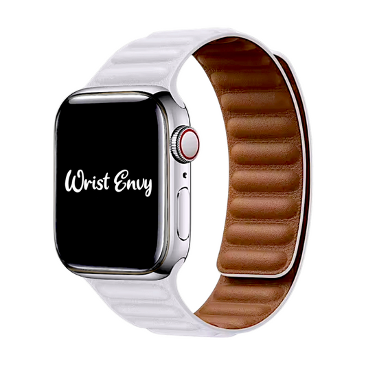 Leather Link Magnetic Strap for Apple Watch White