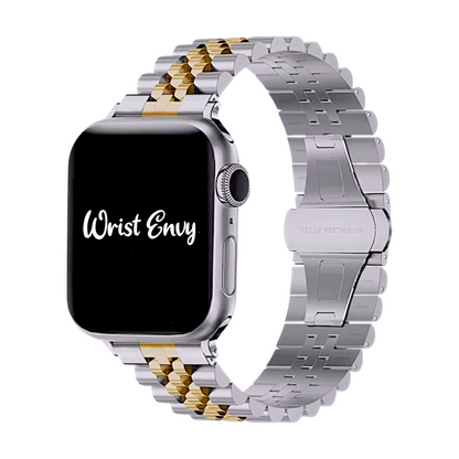 Jubilee Style bracelet for Apple Watch Strap Silver Gold