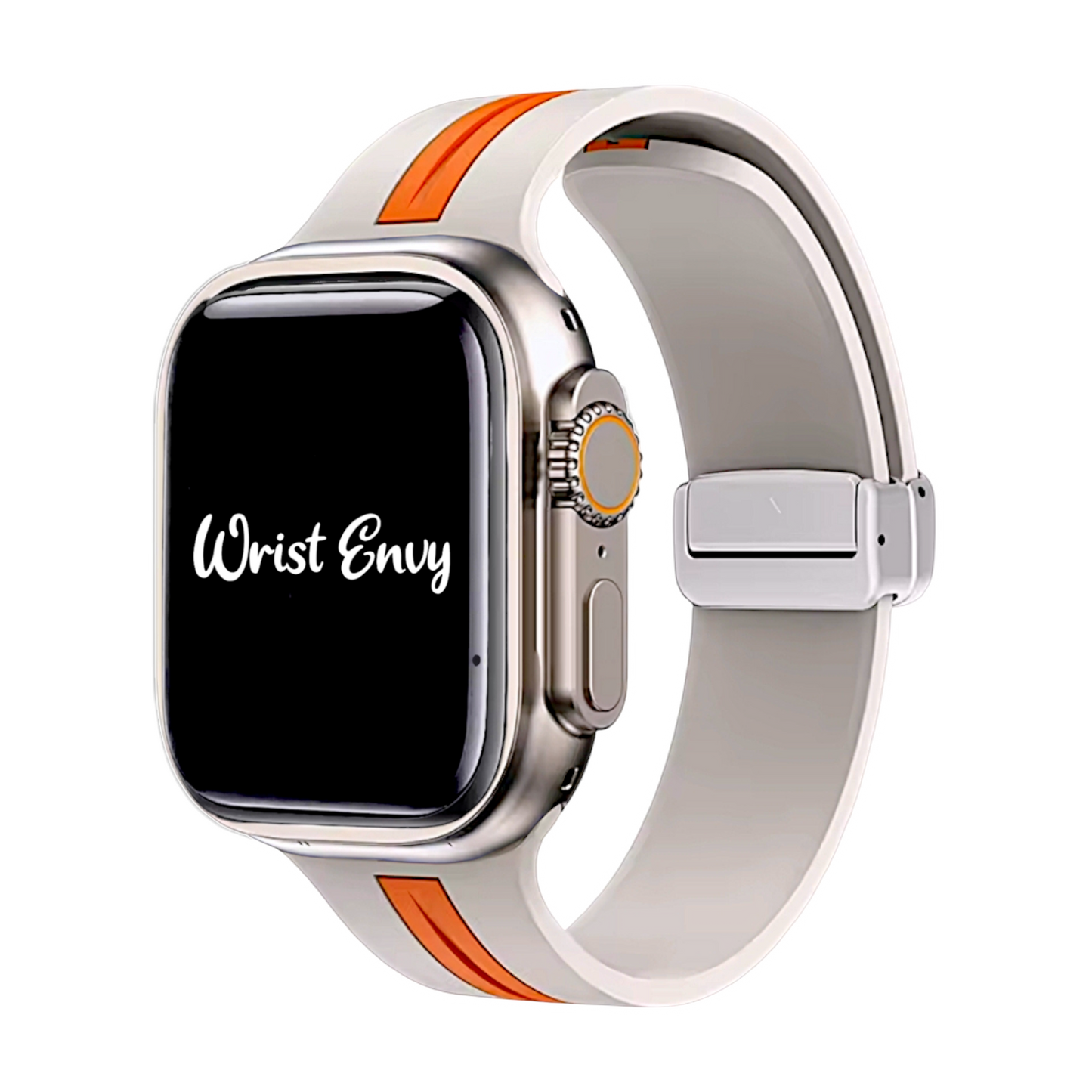 Rubber Watch Strap For Apple Watch Starlight Orange