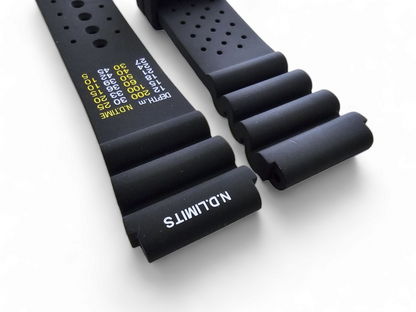 Premium Silicone Rubber ND Limits Divers Watch Strap Band 18mm 20mm 22mm 24mm Black
