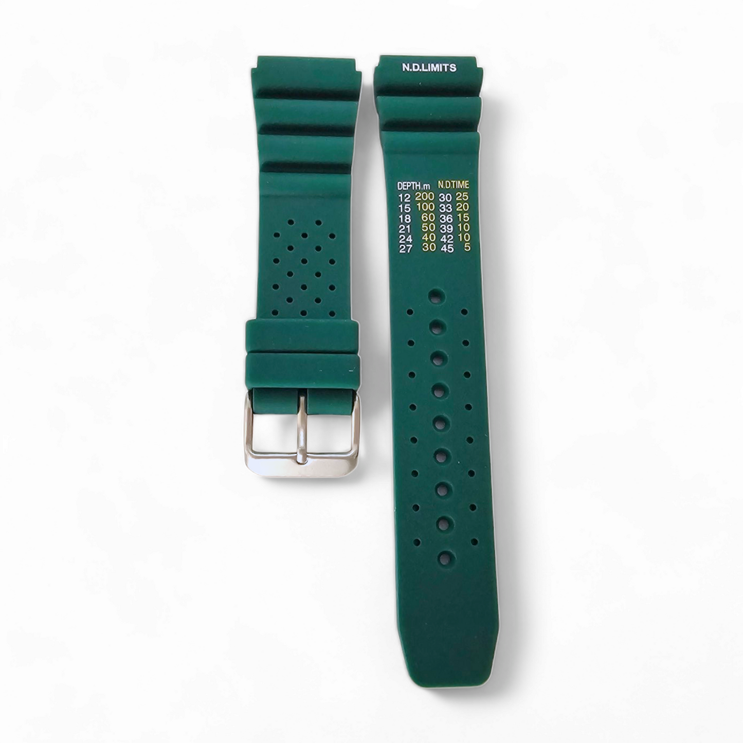 Premium Silicone Rubber ND Limits Divers Watch Strap Band 18mm 20mm 22mm 24mm Green