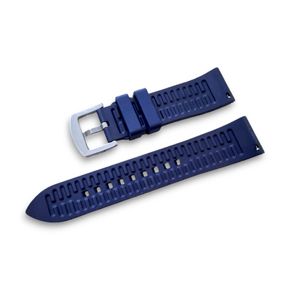 High Quality FKM Rubber Thick Smooth Watch Strap 20mm 21mm 22mm 24mm Blue