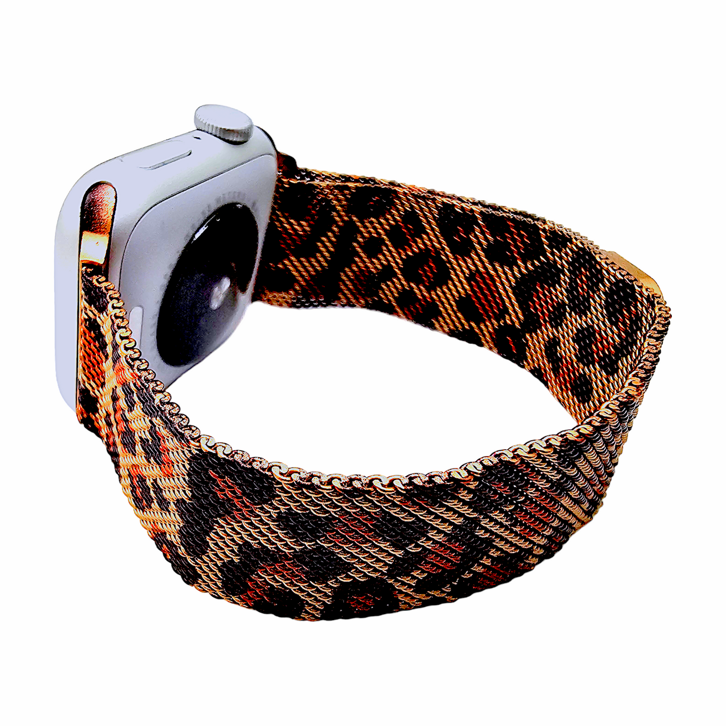 Milanese Mesh Steel Bracelet for Apple Watch Leopard Print