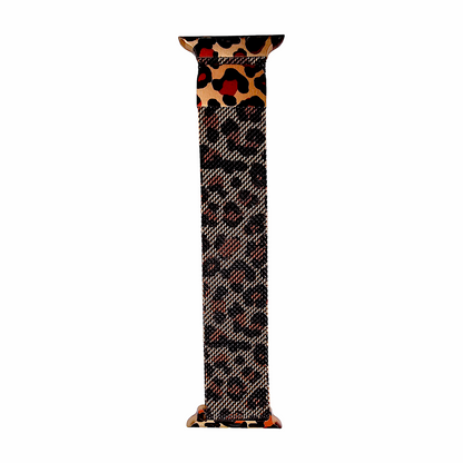 Milanese Mesh Steel Bracelet for Apple Watch Leopard Print