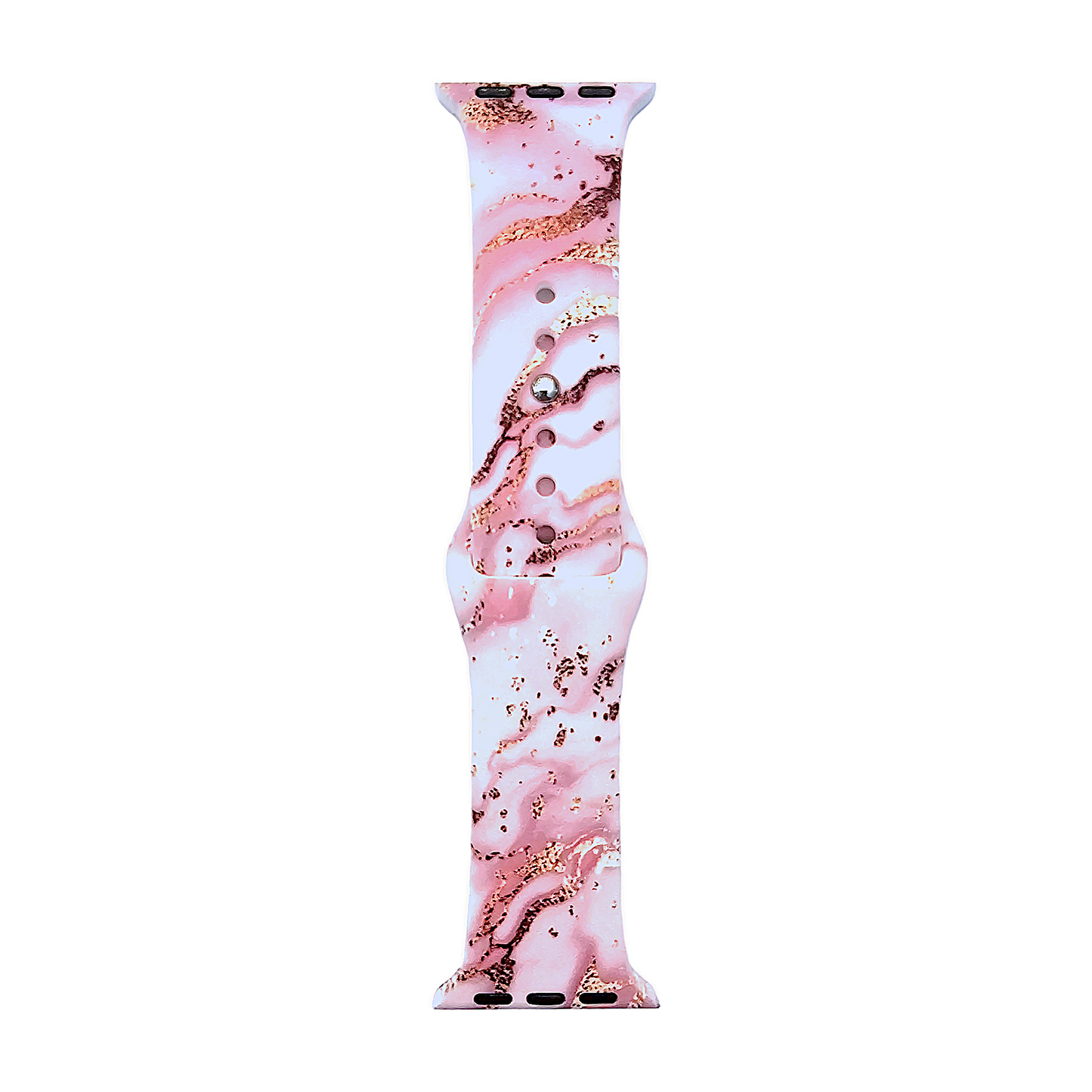 Soft Silicone Pink Marble Watch Strap For Apple Watch