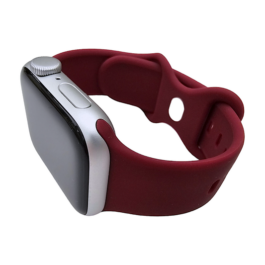 Soft Silicone Watch Strap For Apple Watch Burgundy