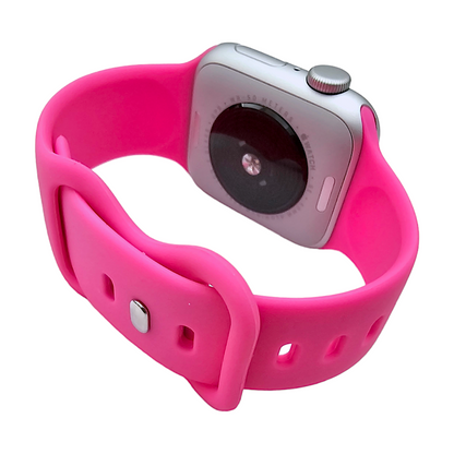 Soft Silicone Watch Strap For Apple Watch Bright Pink