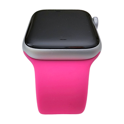 Soft Silicone Watch Strap For Apple Watch Bright Pink