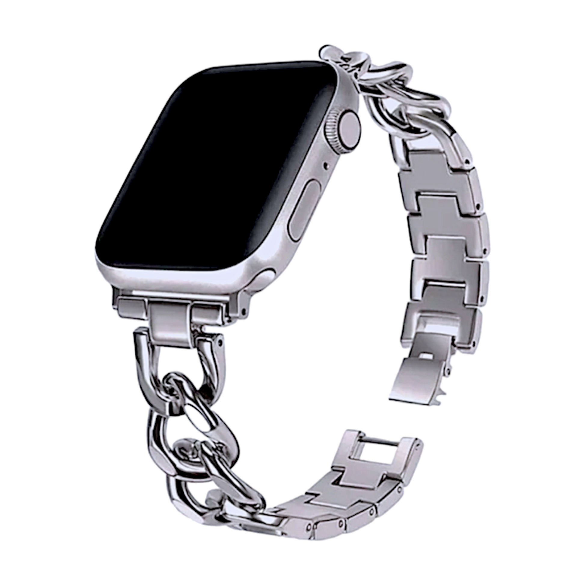 Chain Link Stainless Steel bracelet for Apple Watch Strap Band Silver Wrist Envy